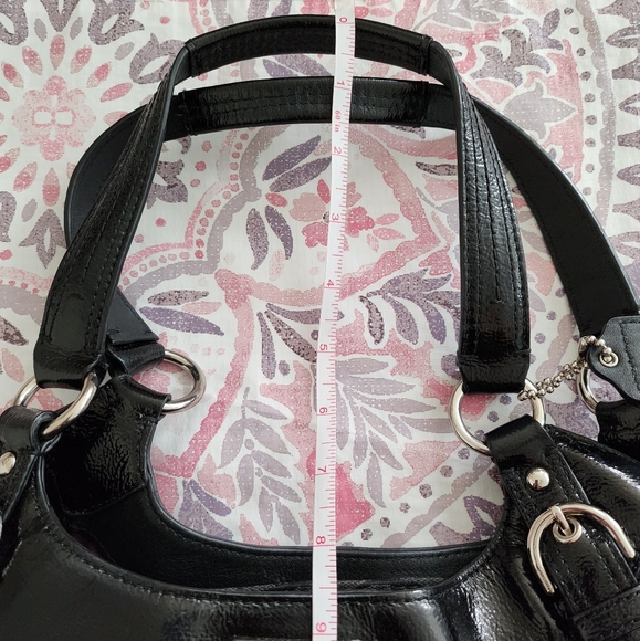 Coach C Monogram Soho Black Shoulder Bag Purse Purple Lining Silver Hardware EUC - Picture 13 of 13